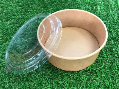 ชามกระดาษสีคราฟท์ 500 ml พร้อมฝา