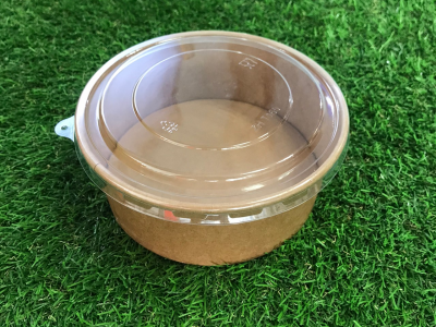 ชามกระดาษสีคราฟท์ 1,100 ml พร้อมฝา