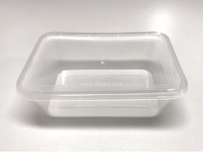 กล่องอาหารแบบแข็ง 1 ช่อง 750 ml. สีใส พร้อมฝา	